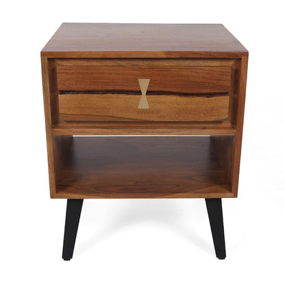 Asther - Bedside Table - Natural Wood / Brown