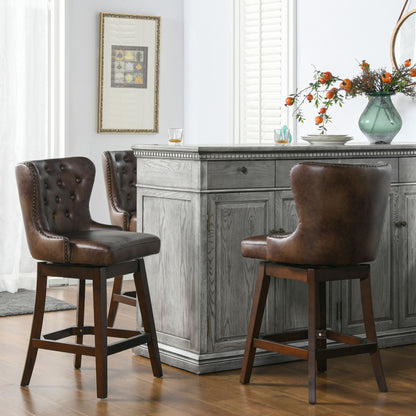Holmes - Tufted High Back 360 Swivel Counter Height Barstool
