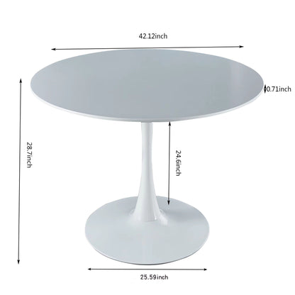 Tulip Table Mid-Century Dining Table With Round MDF Table Top, Pedestal Dining Table, End Table Leisure Coffee Table
