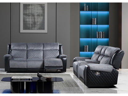 Global Dual Reclining Loveseat - Dark Gray