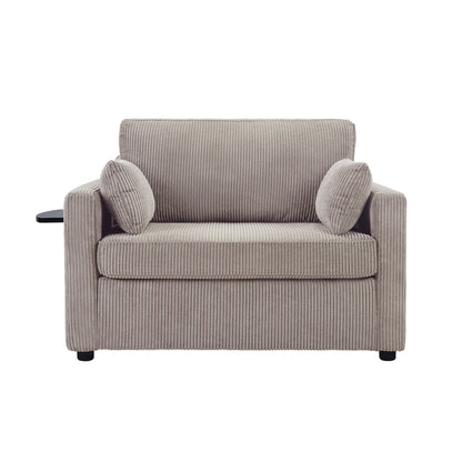 Sleeper Sofa With Foldable Mattress, USB Ports, Side Table & Storage Pocket