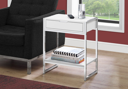 Accent Side Table, Storage Drawer, Spacious Tabletop