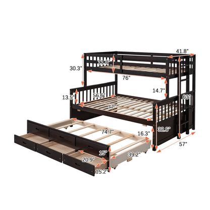 Bunk Bed With Twin Size Trundle And Drawers