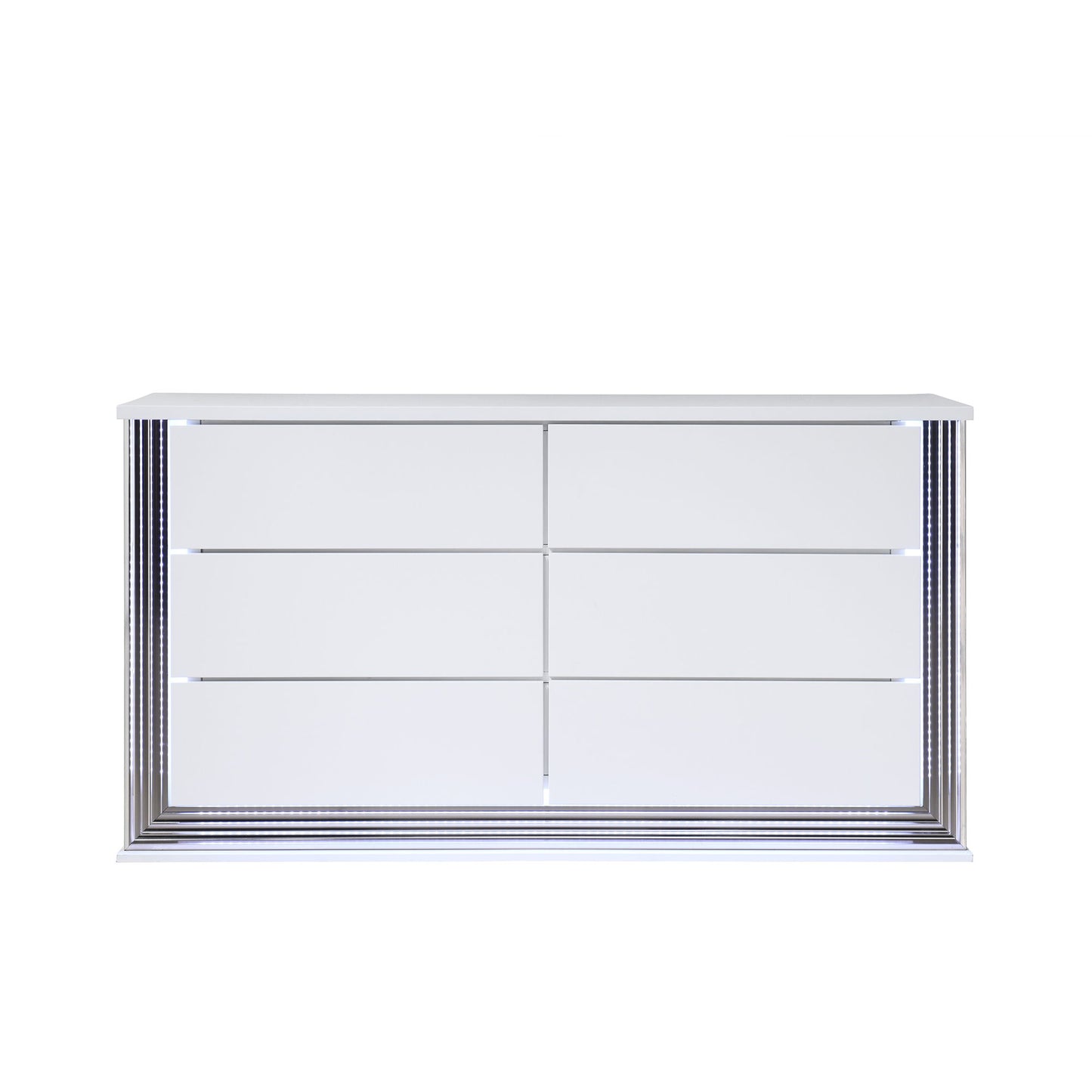 Moon - Smooth Dresser With LED - White