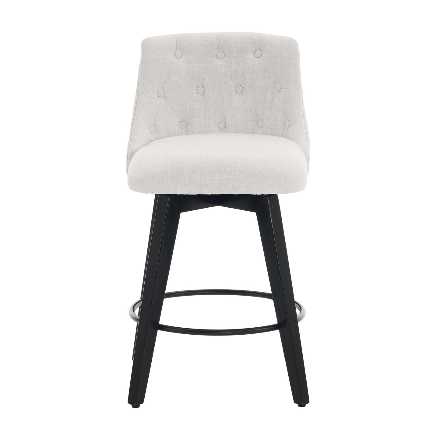 Swivel Bar Stools & Button Tufted Back (Set of 2)