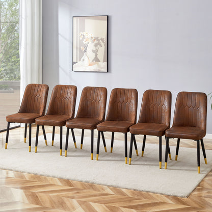 Modern Dining Chairs With Sleek Backrest And Metal Legs