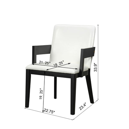 Modern Glossy Dining Chairs (Set of 2), Elegant Upholstery And Ergonomic Design - Black White