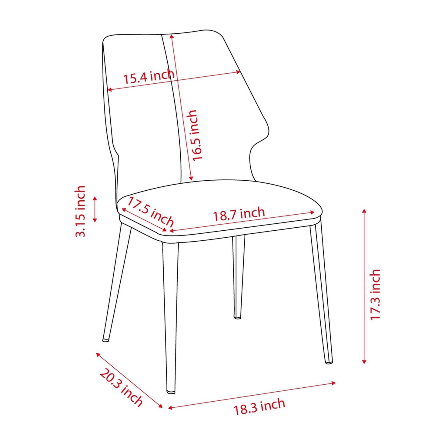 Contemporary Dining Chair (Set of 2) Comfortable Material For Home Or Office - Gray / White