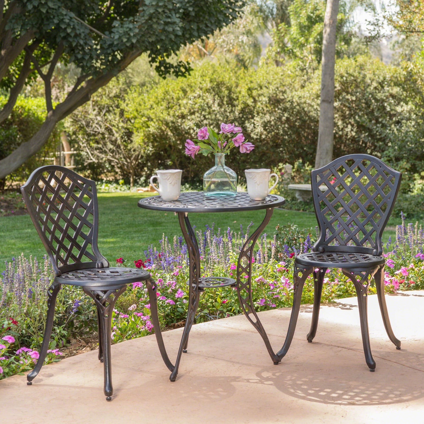 Bono Metal Bistro Set - Black