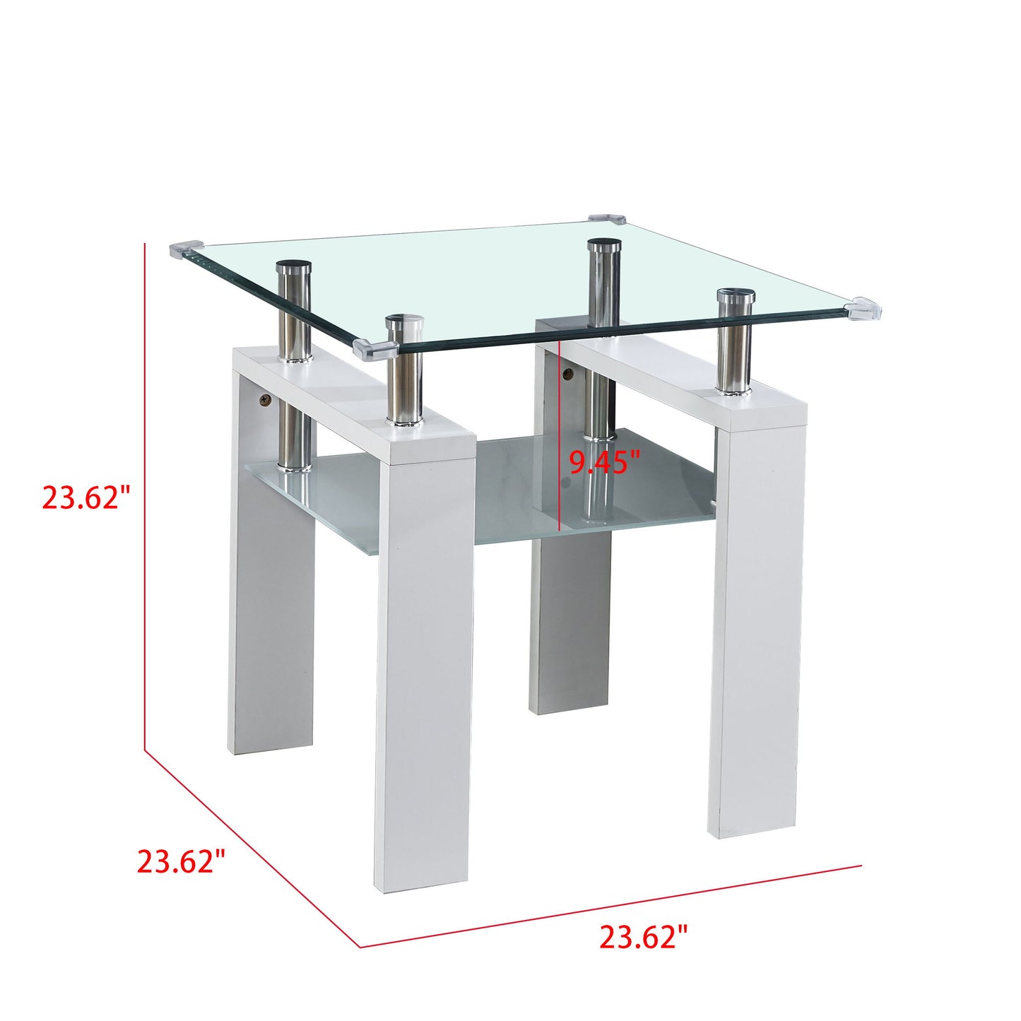 Clear Glass Top Side Table, Modern Design For Home