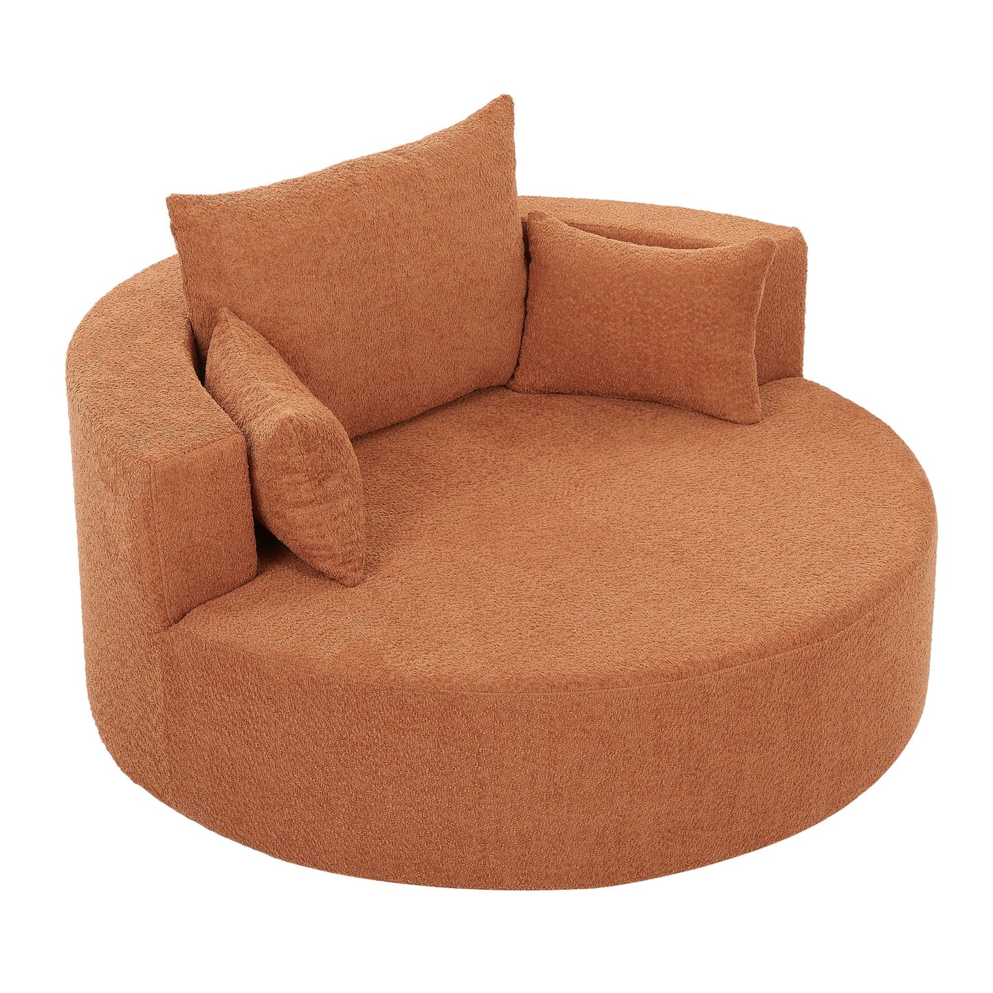 360° Swivel Accent Barrel Chair With 3 Removable Pillows For Living Room
