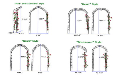 Metal Garden Arch Assemble Freely With 8 Styles Garden Arbor Trellis Climbing Plants Support Rose Arch