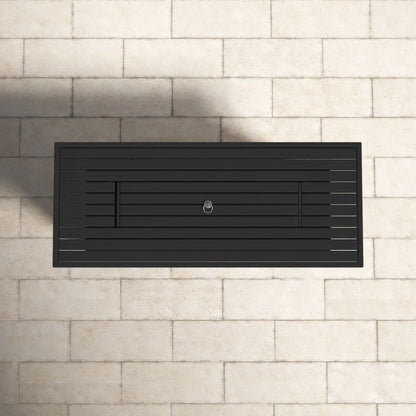 Casselton - Propane / Gas Outdoor Fire Pit Table With Lid - Black