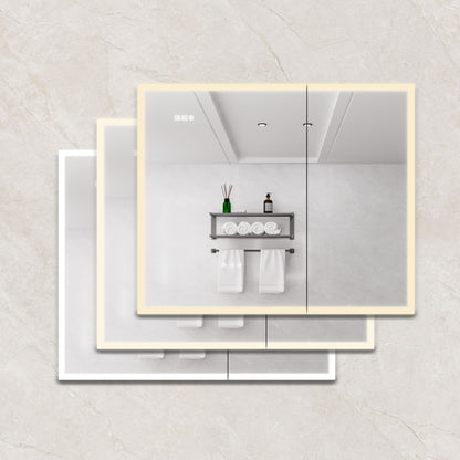 Bathroom Medicine Cabinet With Lights, LED Medicine Cabinet With Mirror, Lighted Medicine Cabinet With Defogger