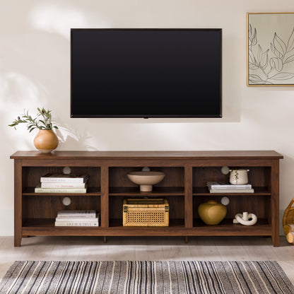 Modern Transitional 3 Shelf Open Storage TV Stand