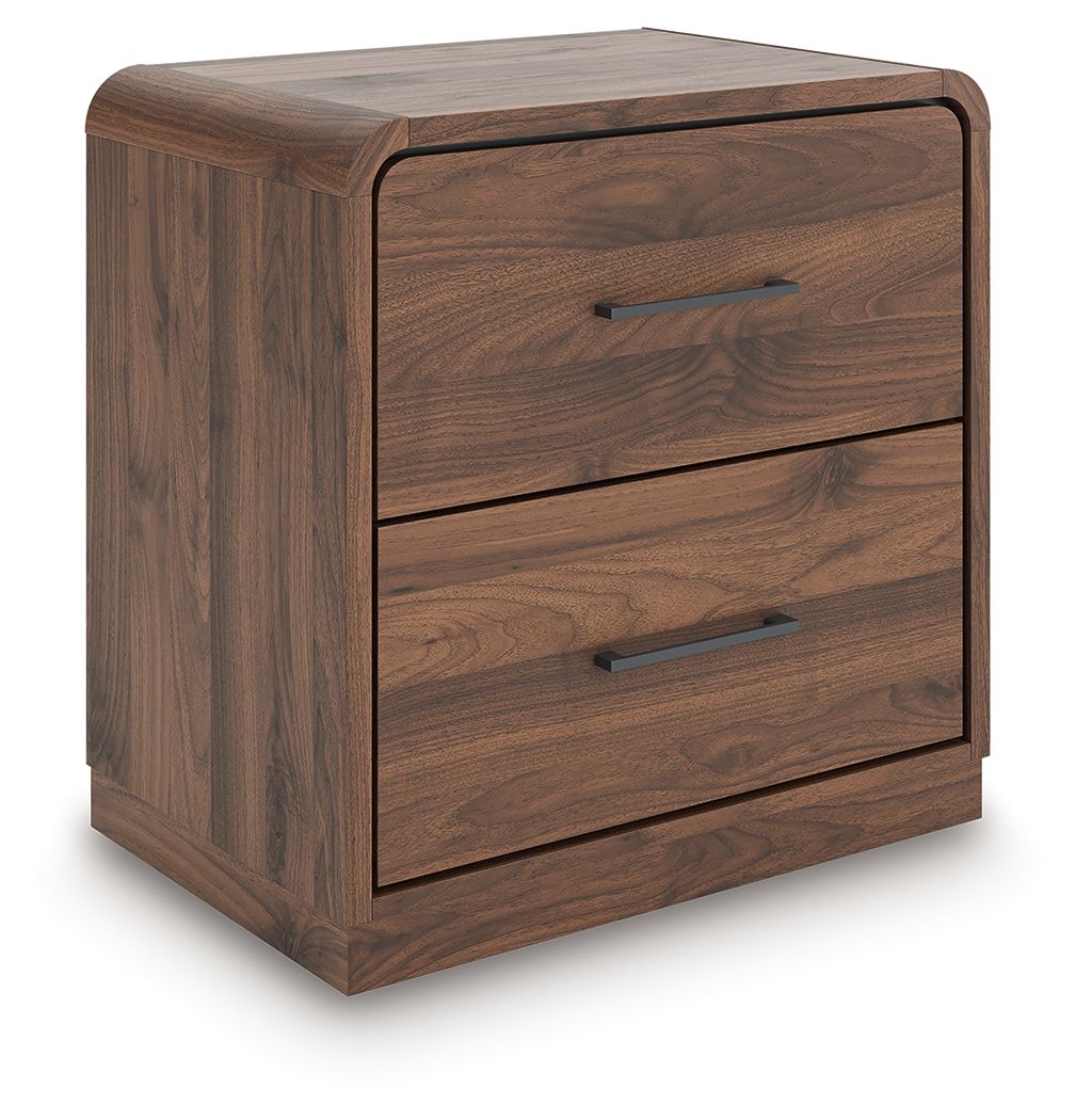 Fortlorn - Two Drawer Night Stand - Walnut Brown