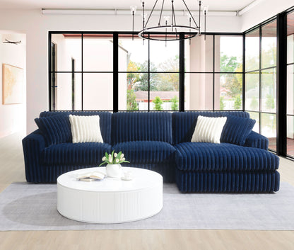 Breton - Sectional Sofa With 4 Pillows - Blue