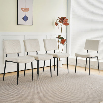 Modern Upholstered Dining Chair With Metal Legs
