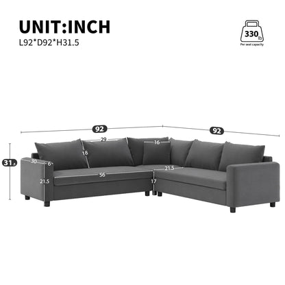 Modern Modular Sectional Oversized Couch Set With Pillows, Minimalist Style Wide Seat Comfy Sofa