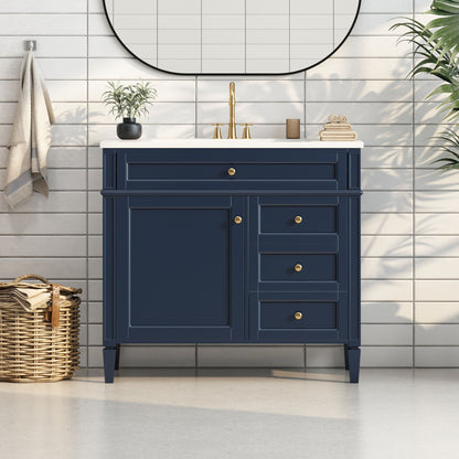 Bathroom Vanity & Top Sink, Modern Bathroom Storage Cabinet With 2 Drawers And A Tip-Out Drawer
