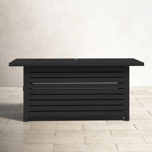 Propane / Gas Outdoor Fire Pit Table With Lid Durable Construction - Black