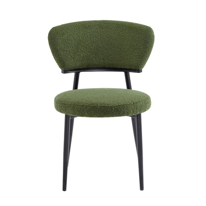 Upholstered Dining Chair (Set of 2) - Green Fabric