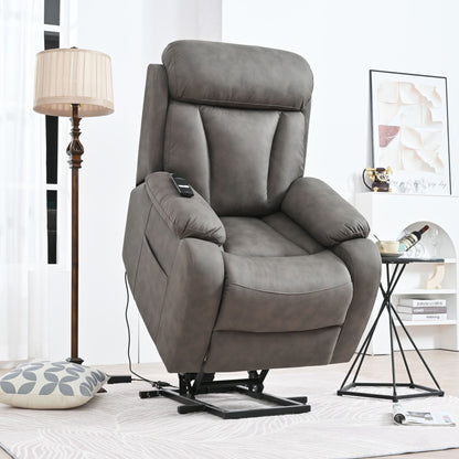 Lift Chair Recliner Power Remote Control Recliner Sofa Relax Soft Chair Anti - Skid Australia Cashmere Fabric Furniture Living Room - Dark Gray
