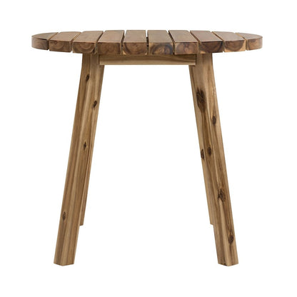Round Dining Table, Solid Wood - Natural Wood / Brown