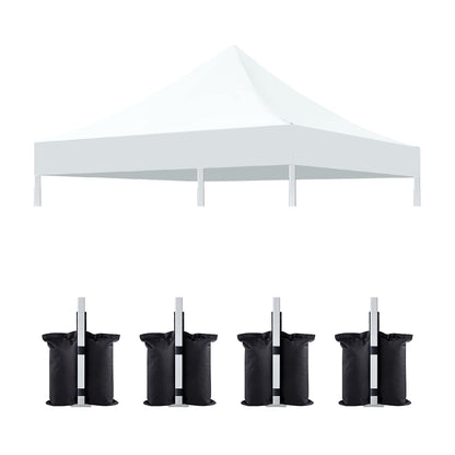 Canopy Replacement Top With 4 Pack W8 Bags, Pop Up Tent Cover Only, Frame Not Included