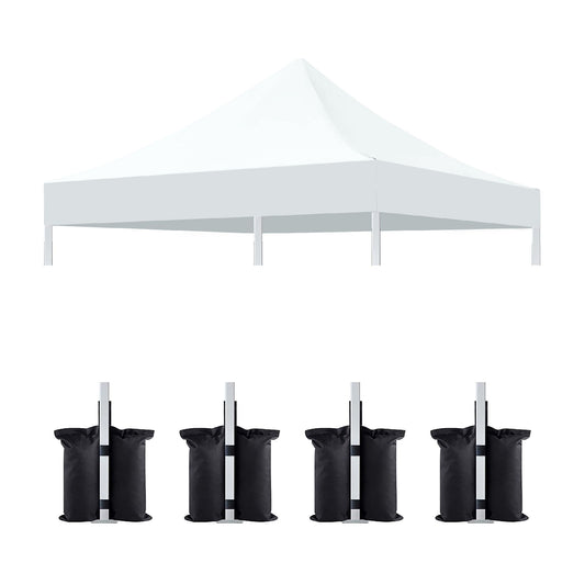 Canopy Replacement Top With 4 Pack W8 Bags, Pop Up Tent Cover Only, Frame Not Included