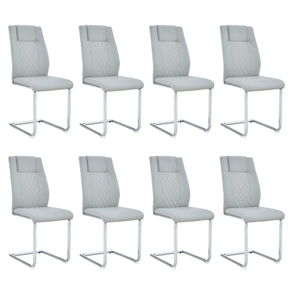 Modern Dining Chairs With Padded Seat, Metal Legs