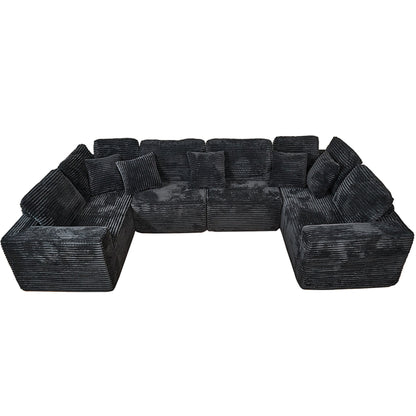 Modular U Shaped Sectional Sofa With Reversible Design