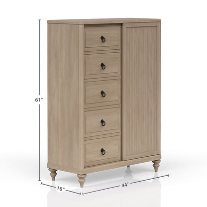 5 Drawer Door Chest - Sand