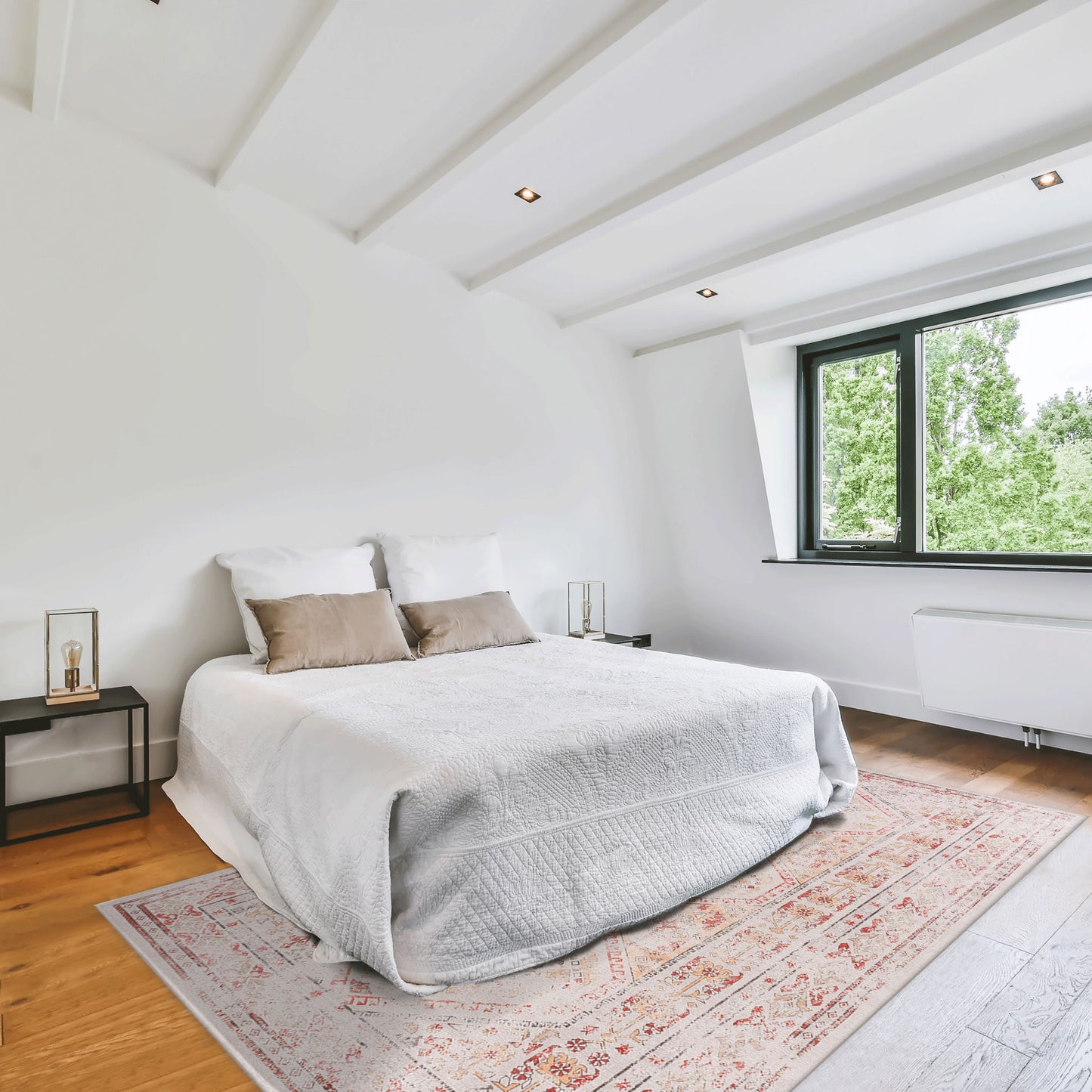 Maval - 8' X 10' Washable Area Rug - Beige