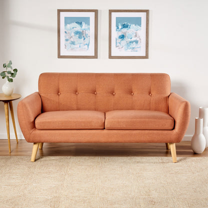 Modern Loveseat Sofa With Button Tufted Backrest