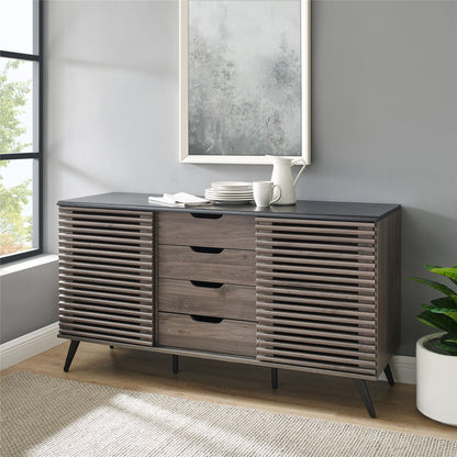 Contemporary Sliding Slat Door Sideboard