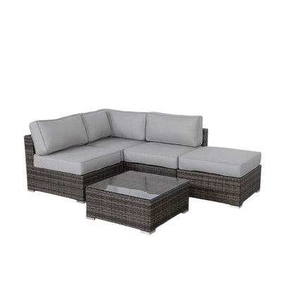 Seating Set With Cushions Handcrafted Wicker Design