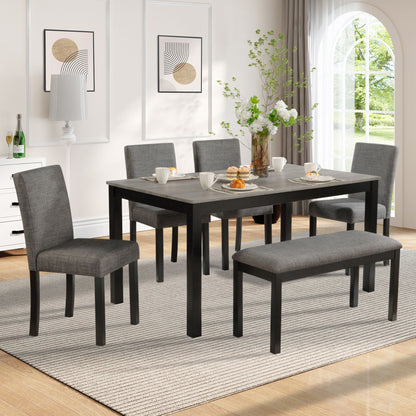 Modern Dining Table Set With Upholstered Chairs For Dining Room