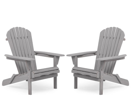 Lounge Patio Chair For Garden Outdoor Wooden Folding Adirondack Chair (Set of 2) Solid Cedar Wood Lounge Patio Chair For Garden