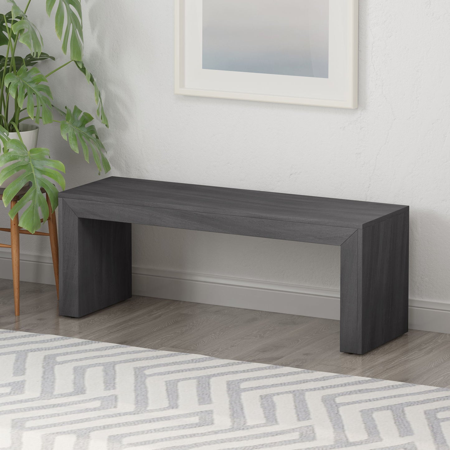 Acacia Wood Dining Bench, Farmhouse Style