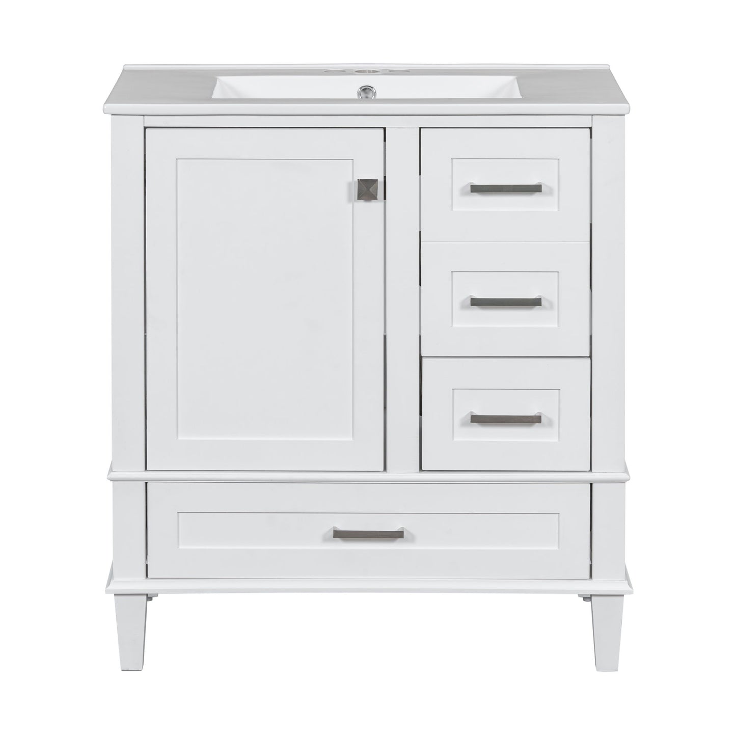 Bathroom Vanity, Modern Bathroom Cabinet With Sink Combo Set, Bathroom Storage Cabinet With A Soft Closing Door And 3 Drawers, Solid Wood Frame
