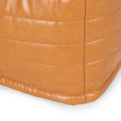 Bambo - Rectangle Pouf Ottoman Floor Cushion - Caramel