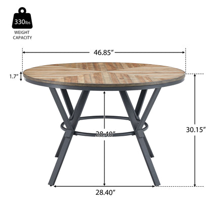 Contemporary Indoor Dining Set With Metal Legs, Birch, And Metal - Black / Natural