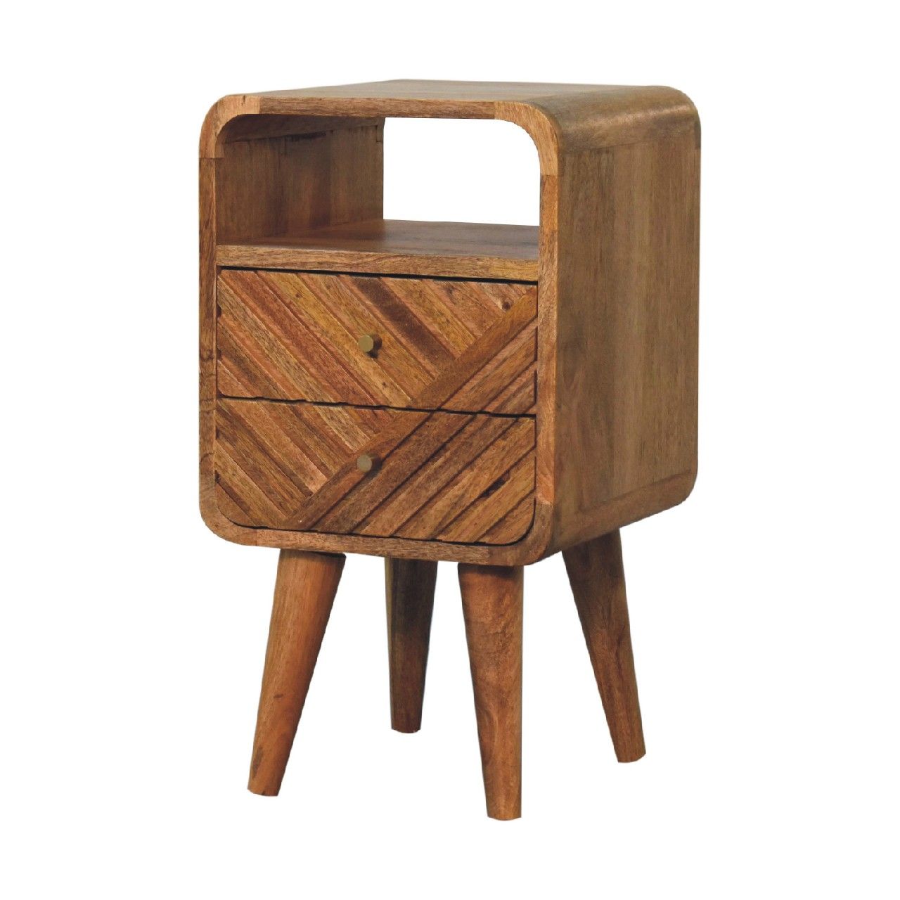 Mini Lille Curved Nightstand - Oak