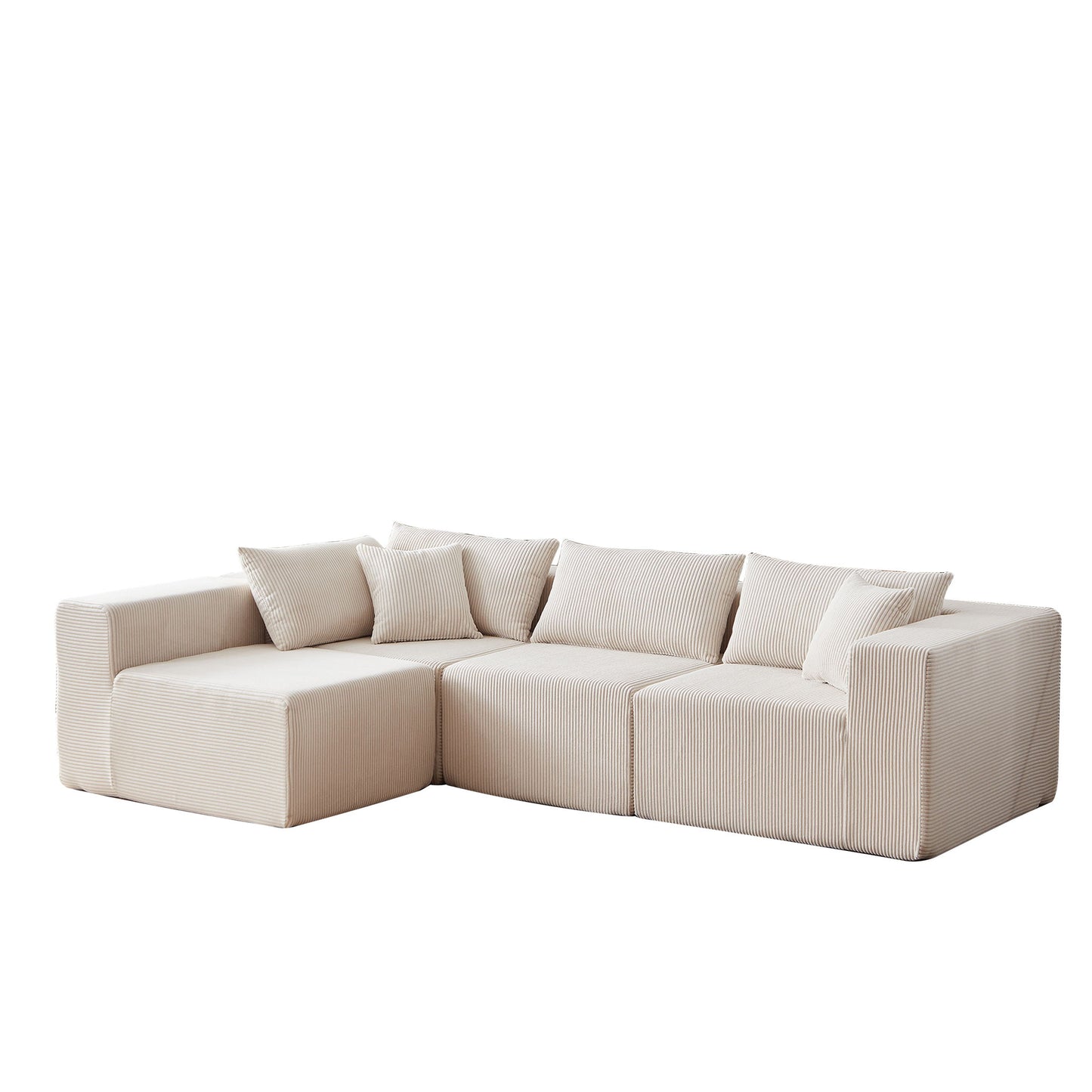 Modular L Shaped Sectional Compressed Sofa, Free Combination