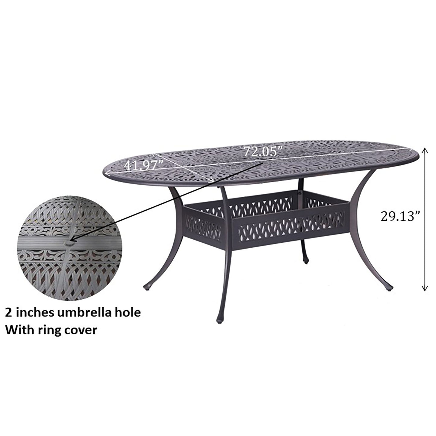 Oval Aluminum Dining Set With Cushions