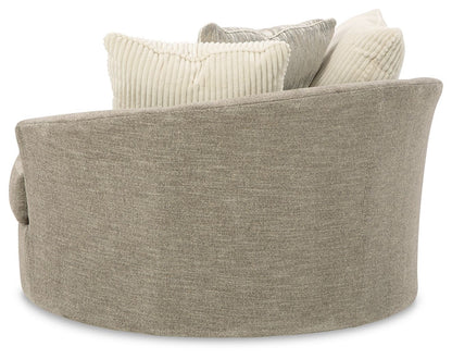 Creswell - Oversized Swivel Accent Chair - Stone