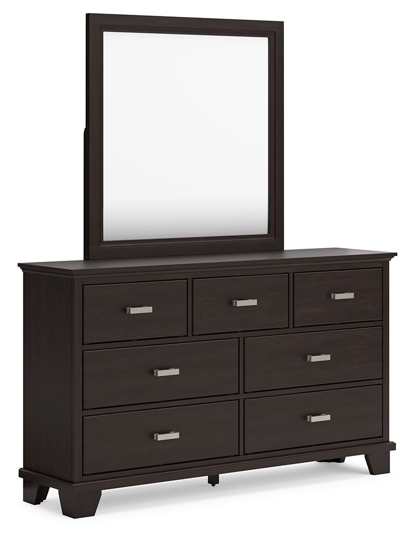 Covetown - Dresser And Mirror - Dark Brown