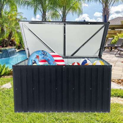 Metal Storage Box Store Large Out Door Use - Black