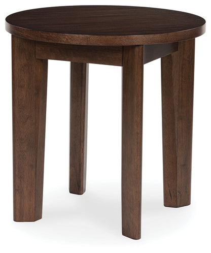 Korestone 2 - Round End Table - Dark Brown